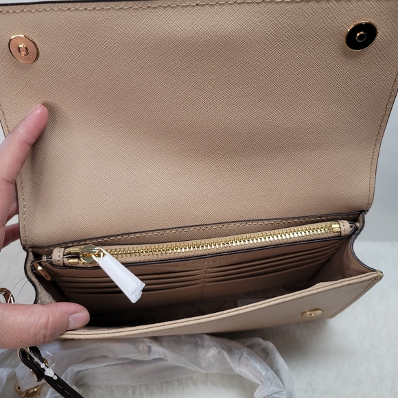 MK 3n1 clutch, wristlet xbody bag in taupe &black - Picture 6 of 11